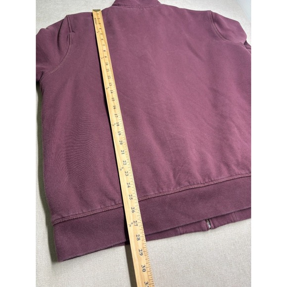 L.L. Bean Jacket XL Maroon Fleece Lined Full Zip Pockets Mock Neck - Picture 9 of 10